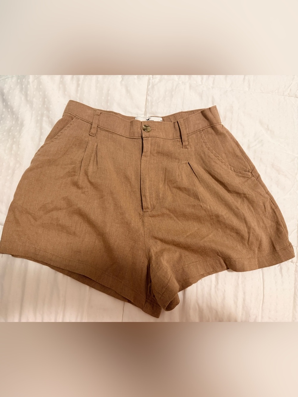 Hollister High-Waist Brown Casual Linen-Look Shorts